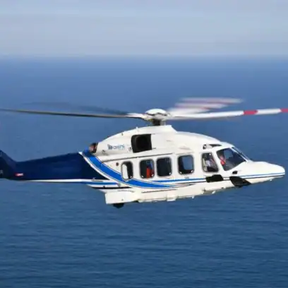 helicopter over sea