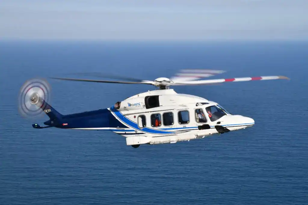 helicopter over sea