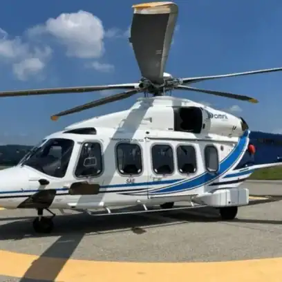 Helicopter on land
