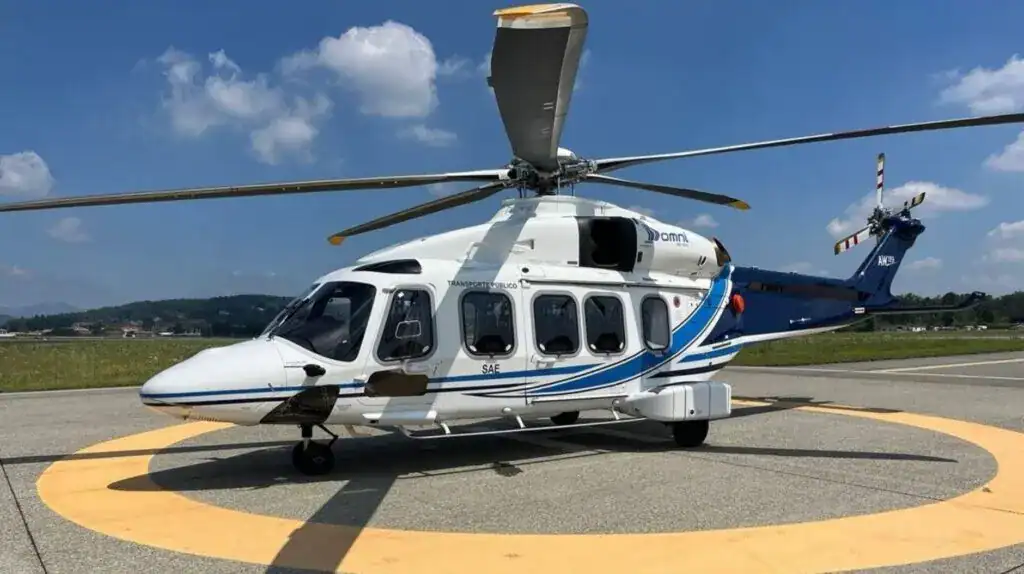 Helicopter on land
