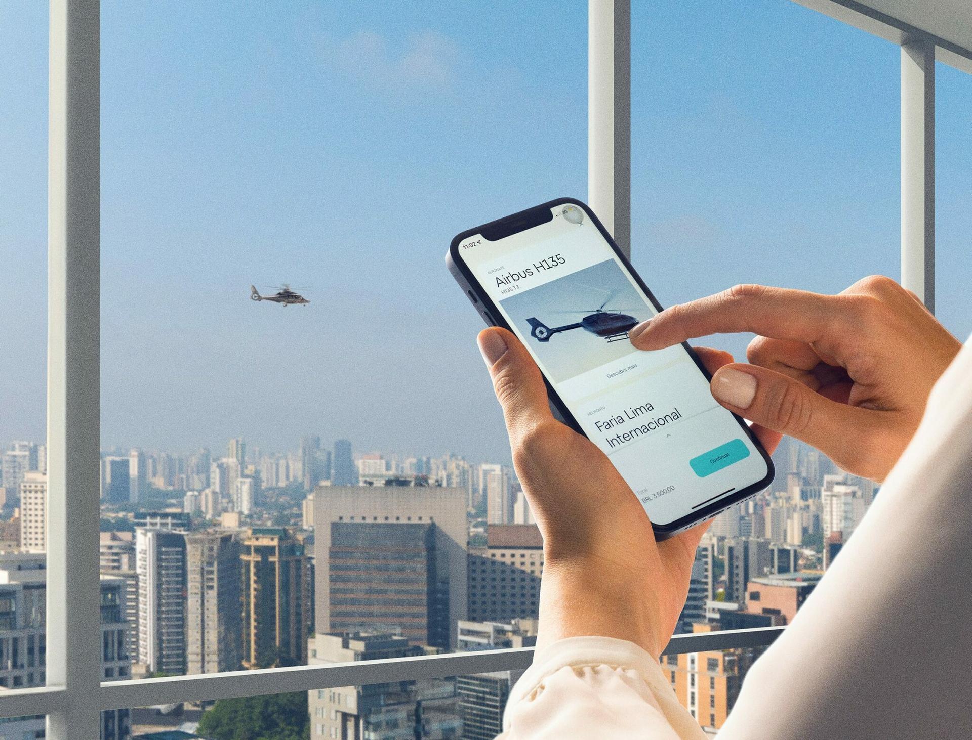 Helicopter on phone