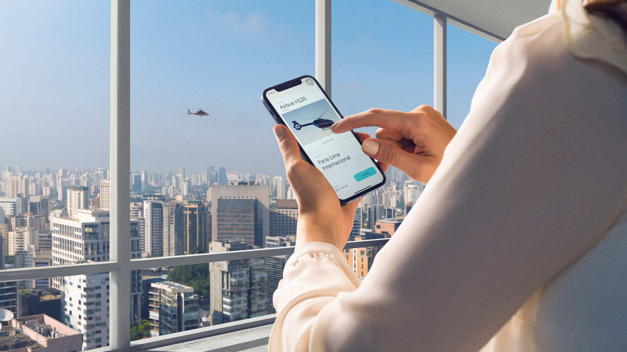 Helicopter on phone